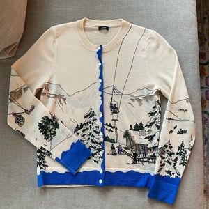 J. Crew ski print cardigan — RARE